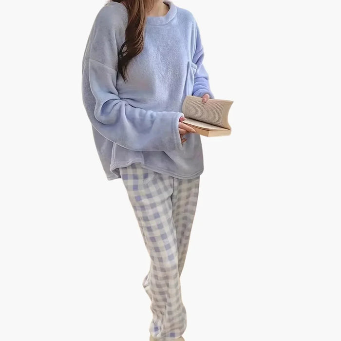 Ensemble pyjama pour femme avec chemise à manches longues et pantalon