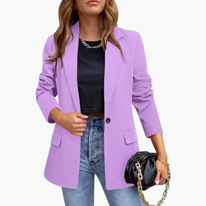 Damen Slim Fit Blazer mit Reverskragen und langen Ärmeln