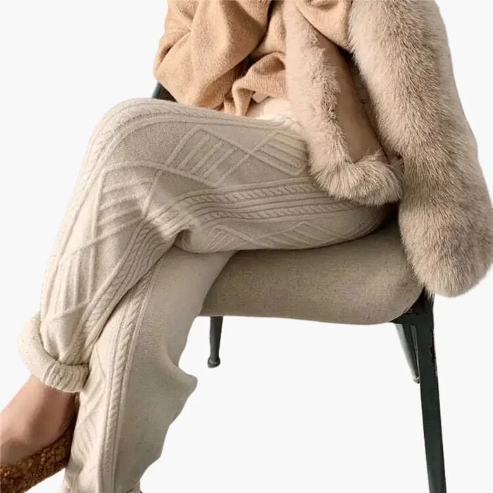 Pantalon de jogging en maille pour femmes avec jambe droite