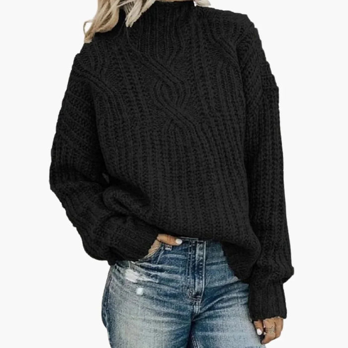 Suéter de punto para mujer con cuello alto