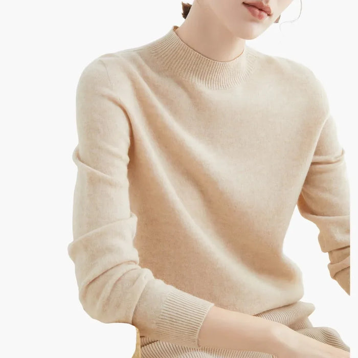 Pull en maille pour femme avec col montant