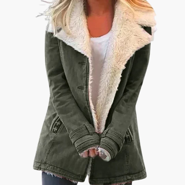 Damen-Winterjacke mit Frontreißverschluss und hohem Kragen