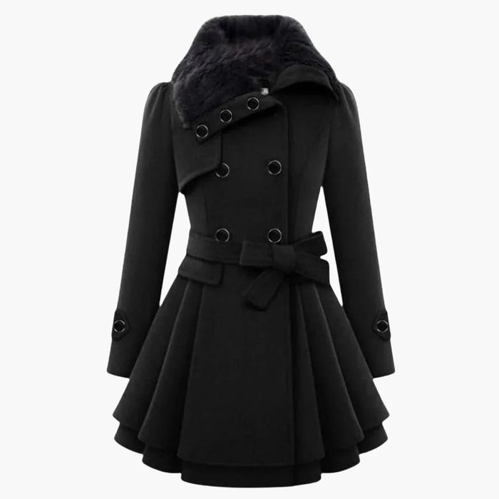 Casaco de Inverno Feminino com Cinto e Fecho de Botão