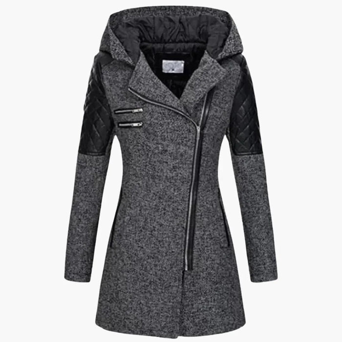 Cappotto da donna con cappuccio e cerniera