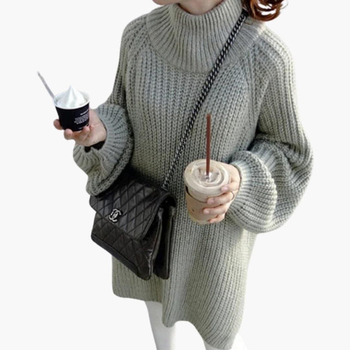 Damenpullover mit Rundhalsausschnitt und Oversize-Passform