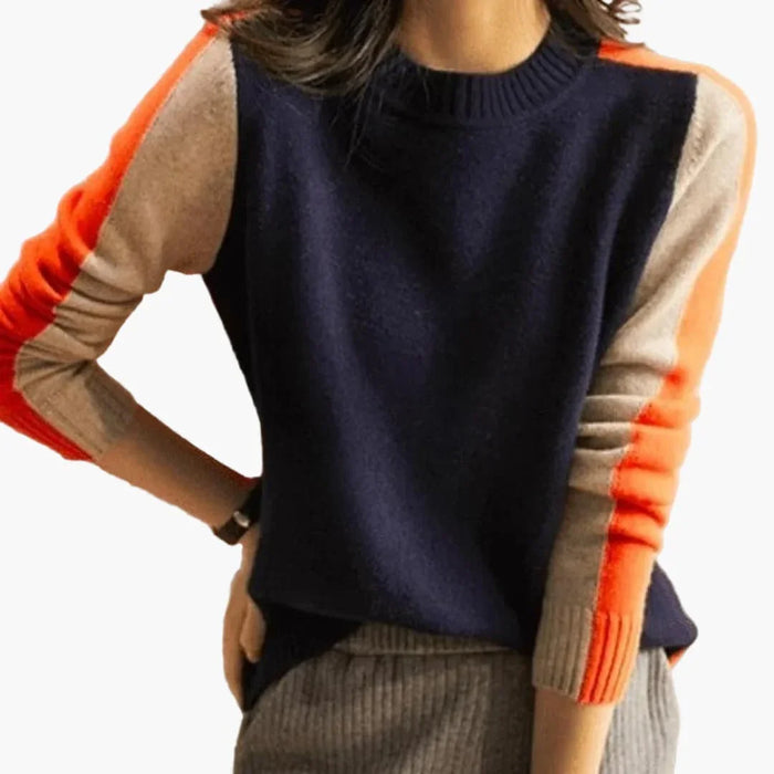 Camisola de senhora com decote redondo e mangas compridas
