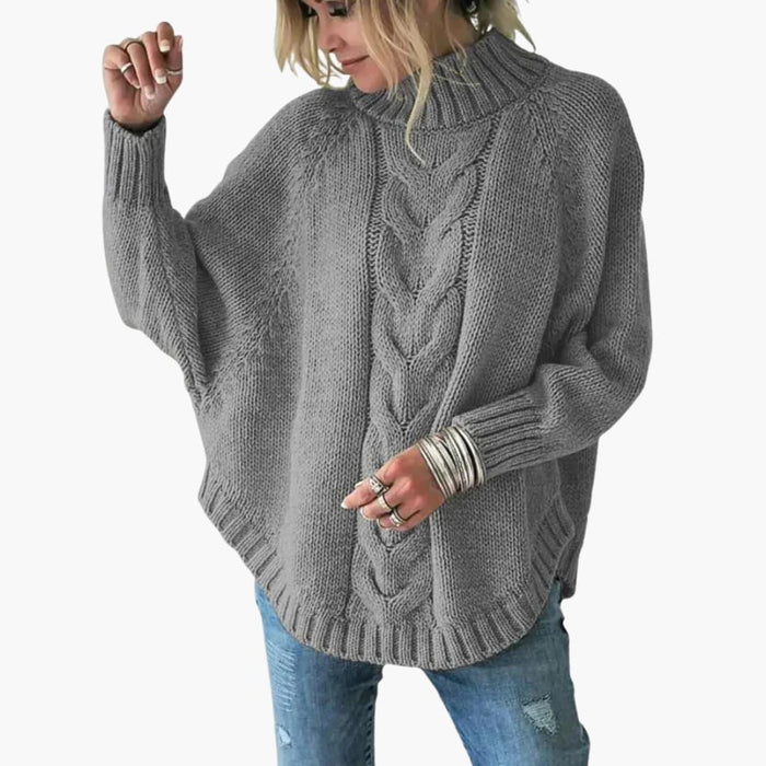 Damenpullover mit Rundhalsausschnitt und langen Ärmeln