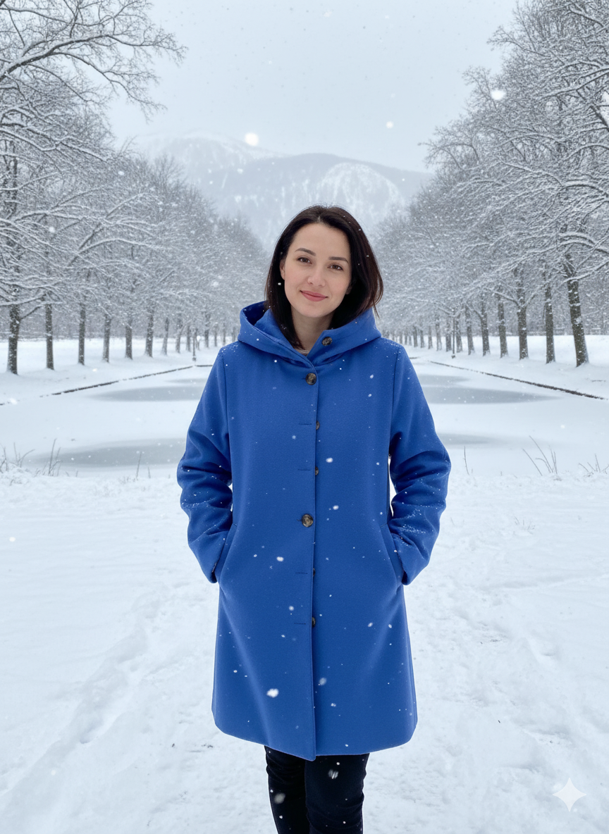 Women's Elegant Windproof Coat with Comfortable Hood
