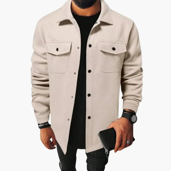 Giacca camicia da uomo con patta con bottoni