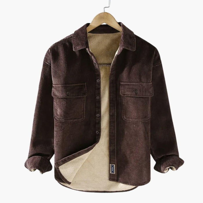Men's Shirt Jacket with Button Closure