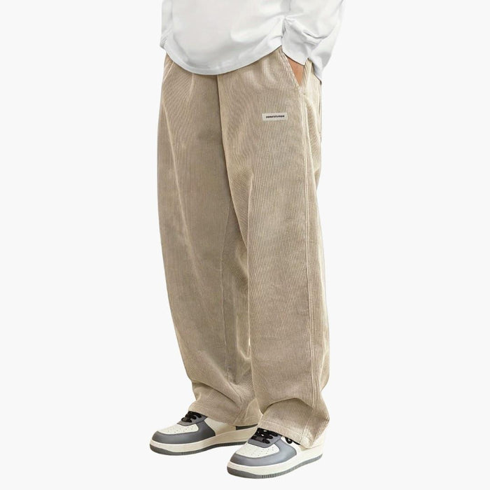 Pantalon pour homme avec taille élastique et jambes larges