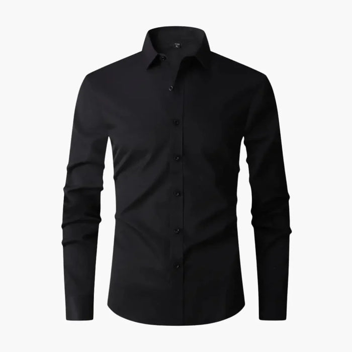 Men's Long Sleeve Shirt with Collar and Button Placket