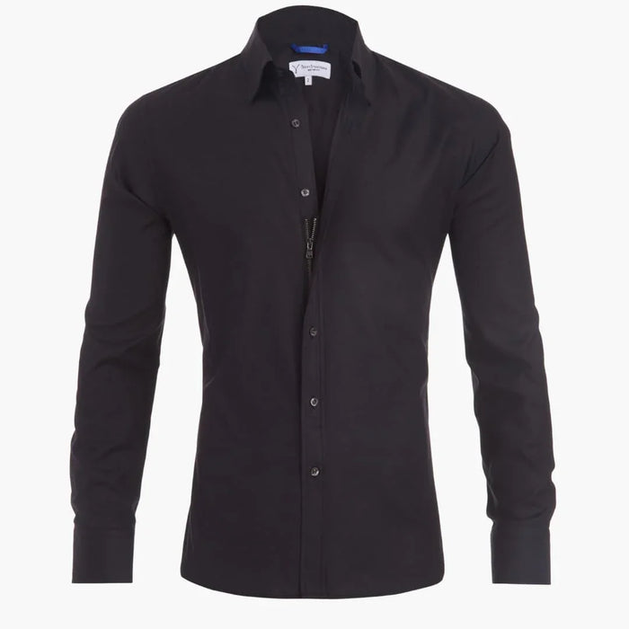 Camisa de Manga Comprida para Homem com Fecho e Bainha Reta