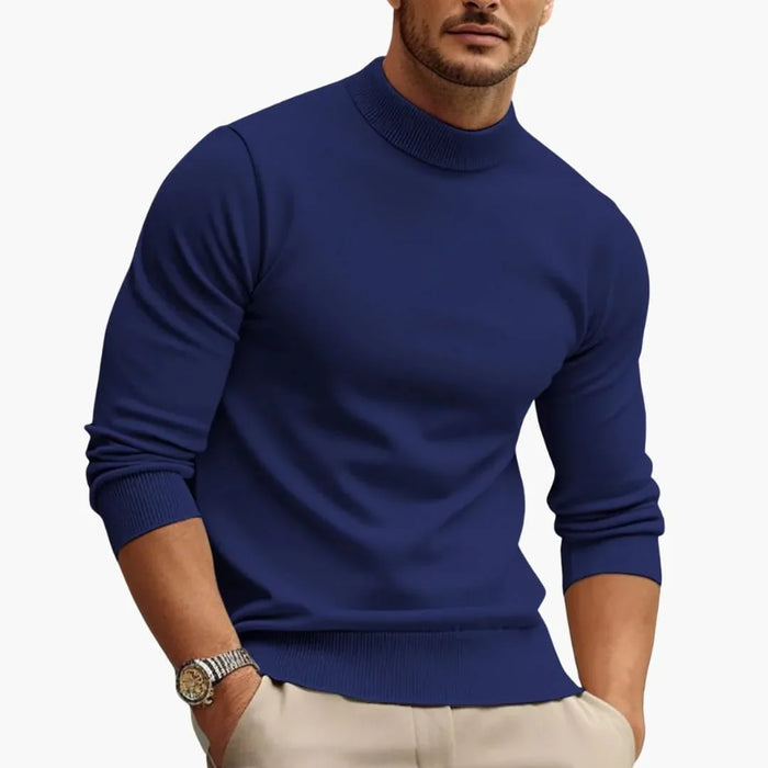 Maglione da uomo con scollo rotondo e polsini a coste