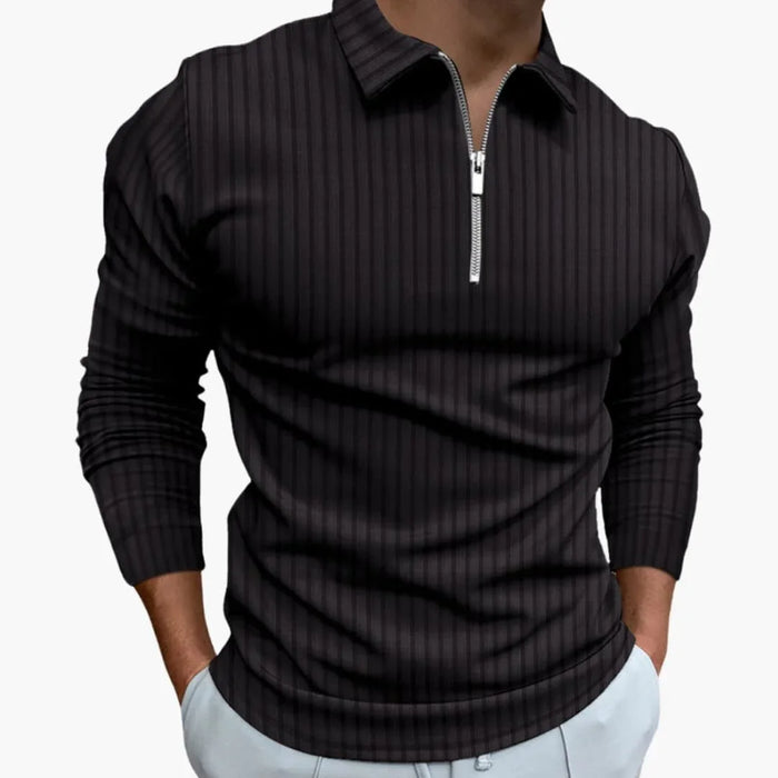 Maglione da uomo a coste con collo