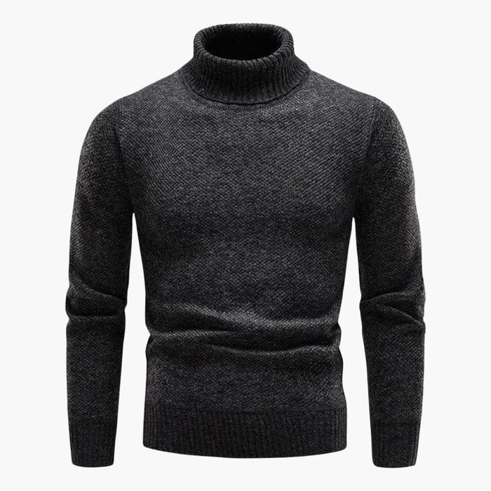 Men's Turtleneck Sweater with Ribbed Cuffs