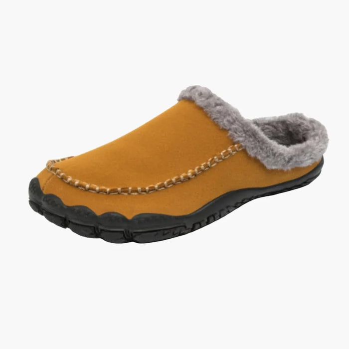 Slip-on-tøfler for menn med fôr og yttersåle