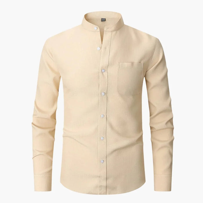 Chemise pour homme avec col rond et poche