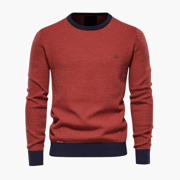 Maglione lavorato a maglia da uomo con scollo rotondo