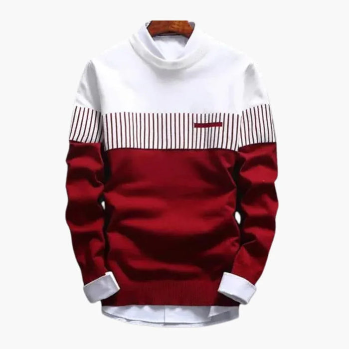 Męski sweter dziany w paski