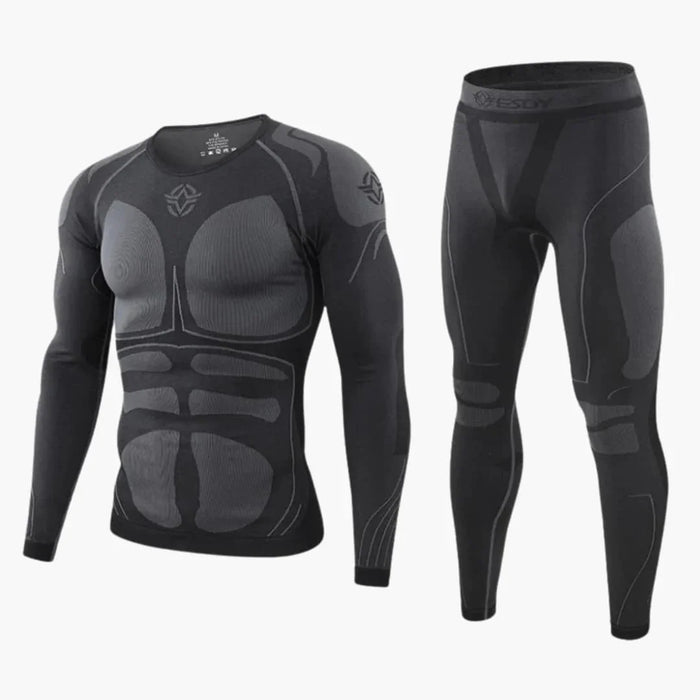 Conjunto de ropa interior térmica para hombre con camiseta de manga larga y pantalones