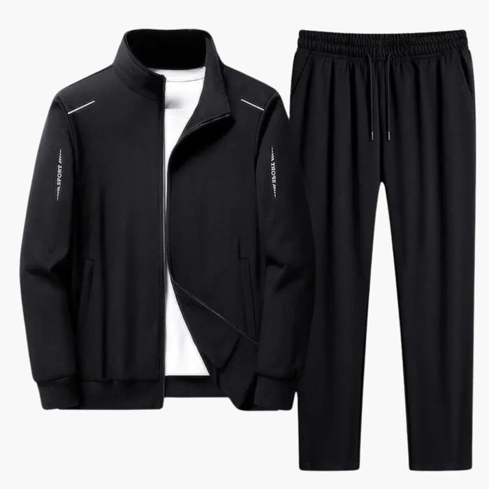 Men's Tracksuit with Zip Jacket and Pants with Elastic Waistband