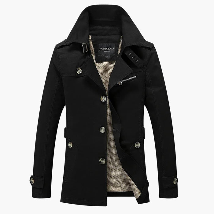 Herrarnas trenchcoat med knappstängning och fickdetaljer
