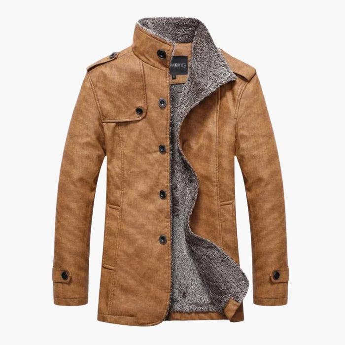 Winterjas voor heren met knopen en zijzakken