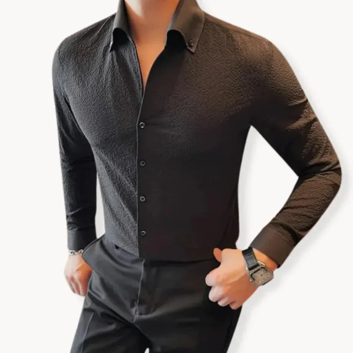 Men's Shirt with Kent Collar and Long Sleeves