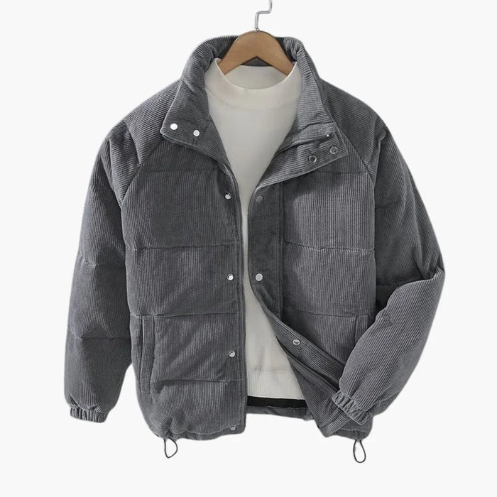 Men's Cord Jacket with Snap Button Closure