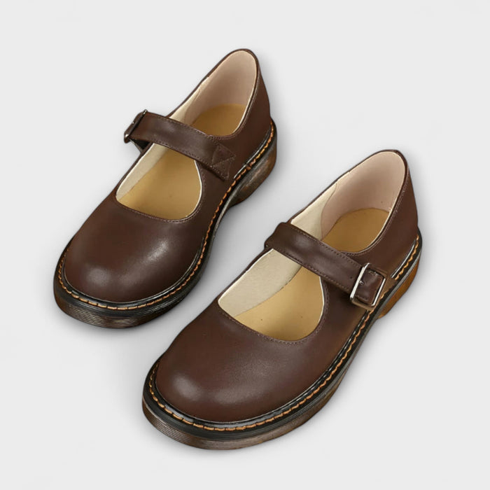 Women's Mary Jane Shoes Buckle Strap Flat Sole