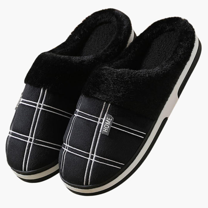 Heren pantoffels met pluche voering en antislipzool