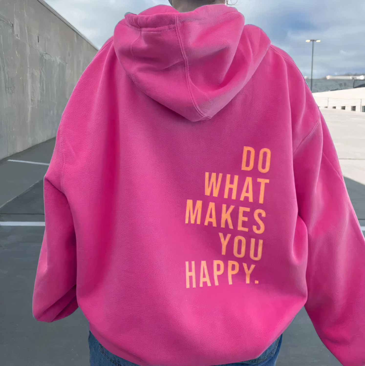 Hoodie with Bold Lettering Print for Casual Everyday Wear