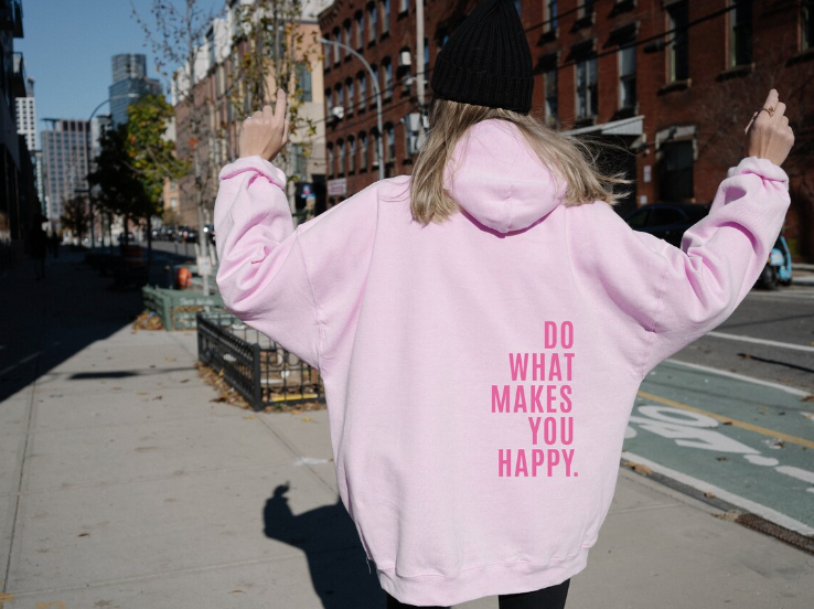 Hoodie with Bold Lettering Print for Casual Everyday Wear