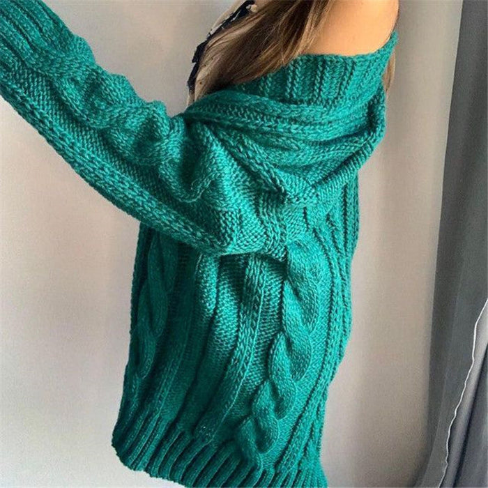 Kabelstrikket cardigan for dame med åpen front og lange ermer