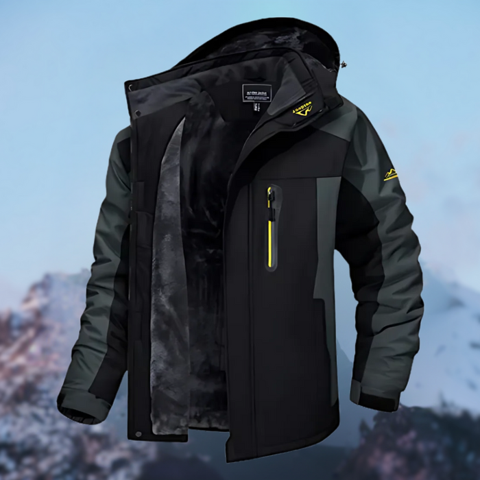 Veste d'hiver imperméable pour homme avec capuche et poche zippée
