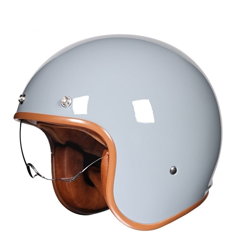 Unisex Open-Face Motorcycle Helmet in a Retro Design