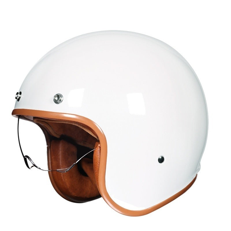 Unisex Open-Face Motorcycle Helmet in a Retro Design