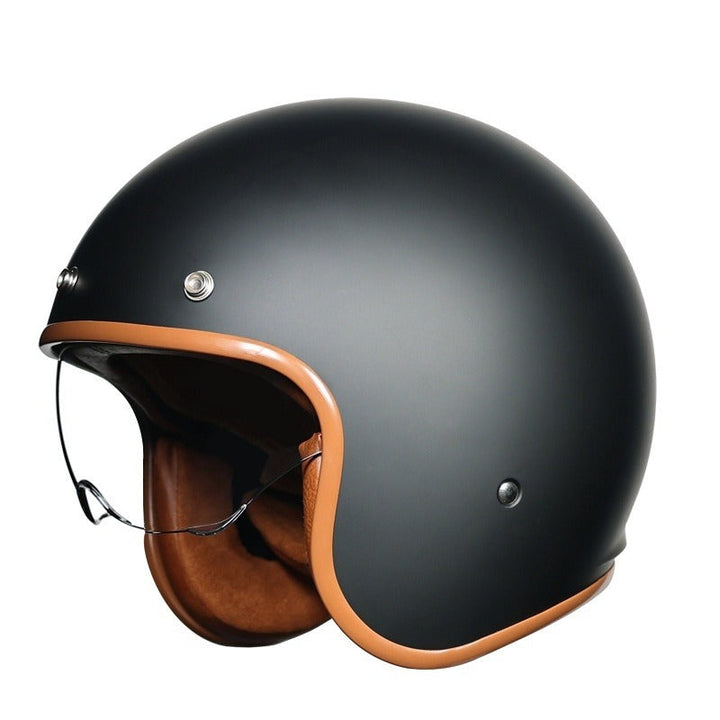 Unisex Open-Face Motorcycle Helmet in a Retro Design