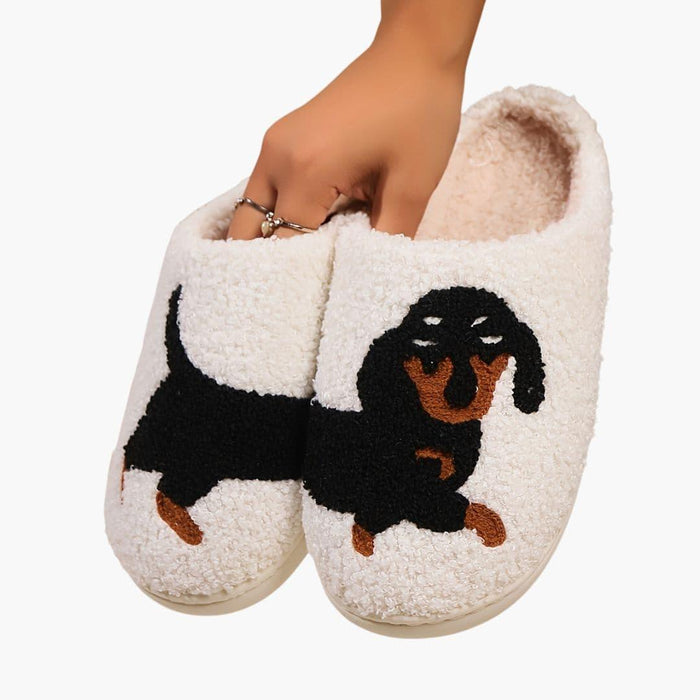 Unisextofflor med tecknad hunddesign