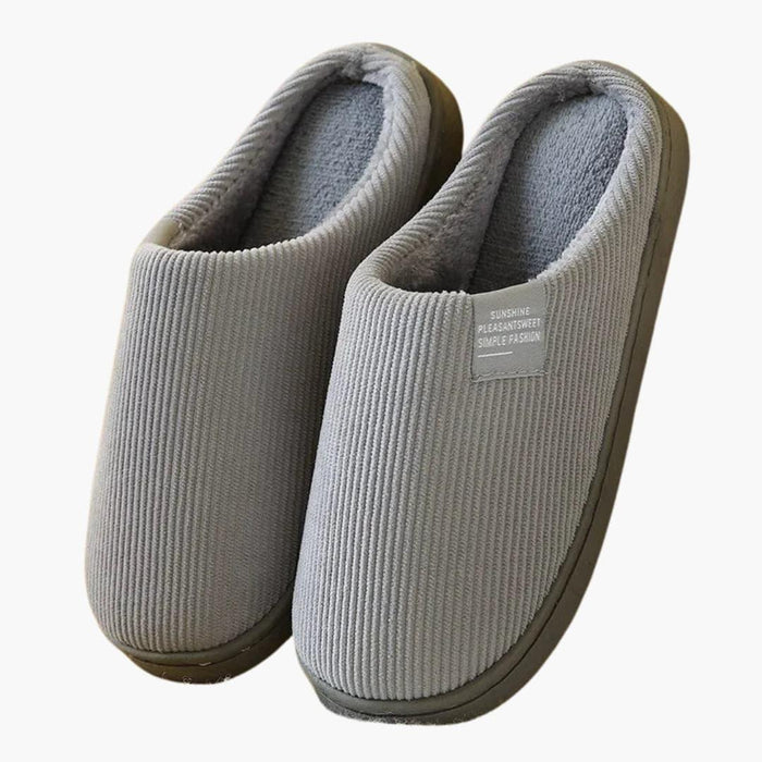 Unisex Slippers with Plush Surface and Thick Sole