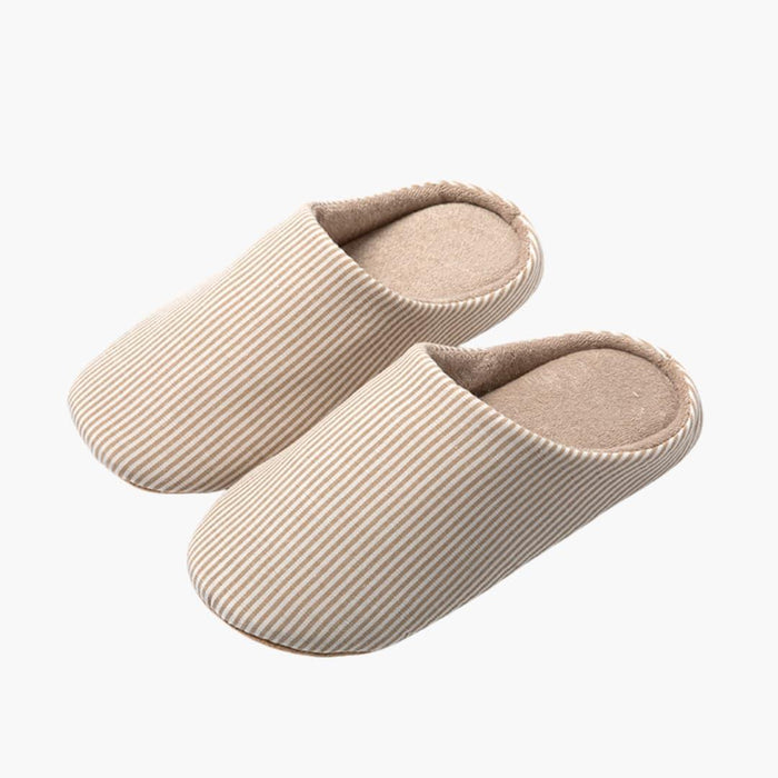Unisex Slippers with Striped Pattern and Slip-On Design
