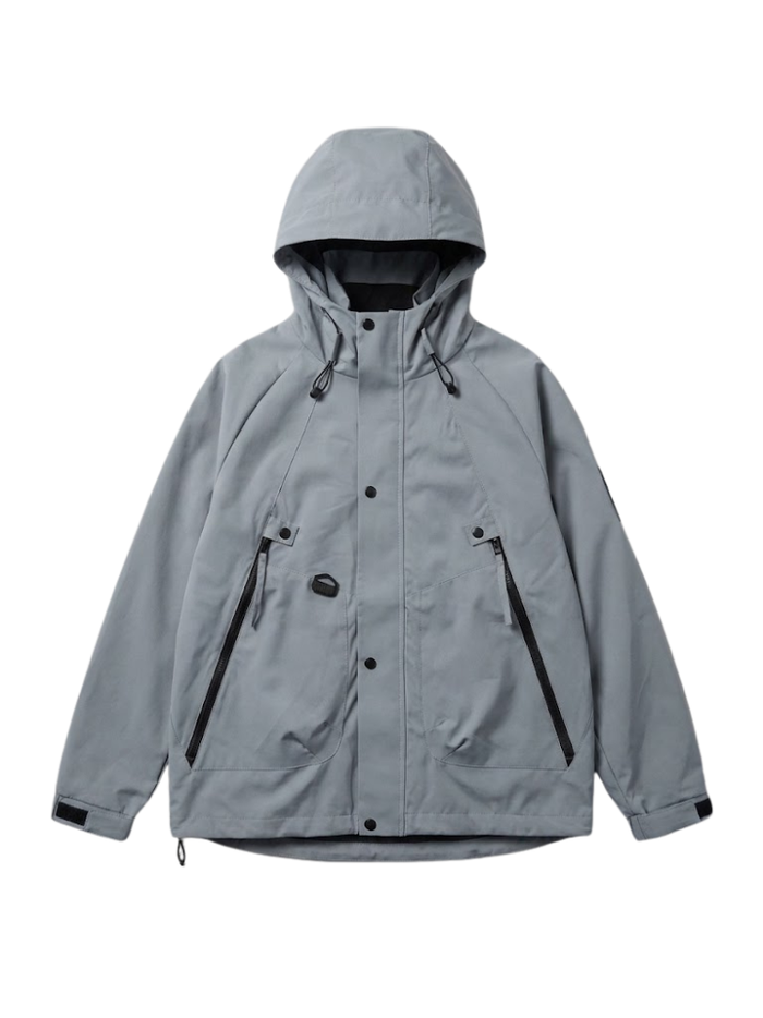 Unisex outdoorjas met capuchon en voorzakken
