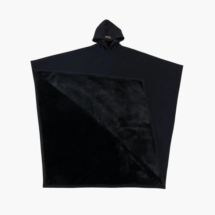 Unisex ponchoteppе med hette og løs passform