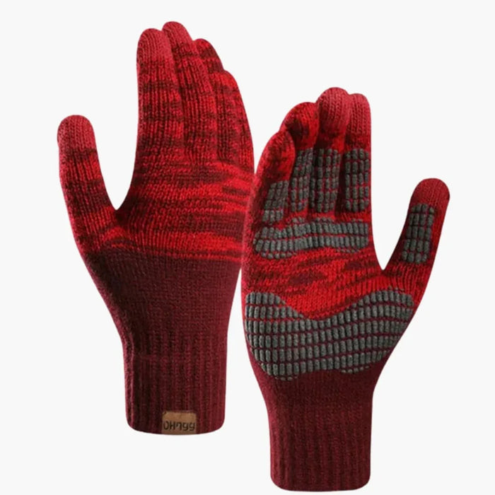 Unisex stickade handskar med flerskiktat foder och touchfunktion