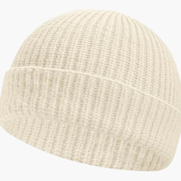 Unisex Strickmütze mit niedrigem Umschlag