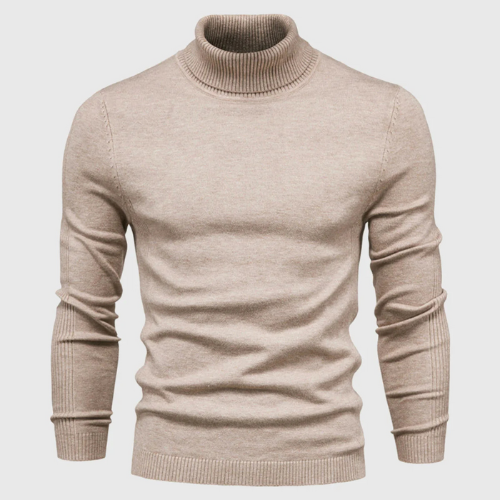 Men's Turtleneck Jumper Ribbed Collar and Cuffs