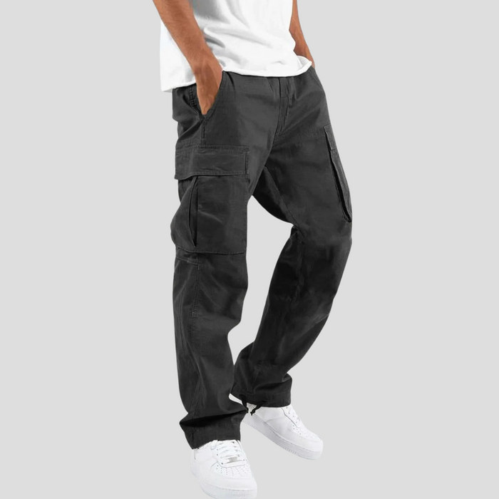 Pantalones cargo para hombre con pernera cónica y múltiples bolsillos