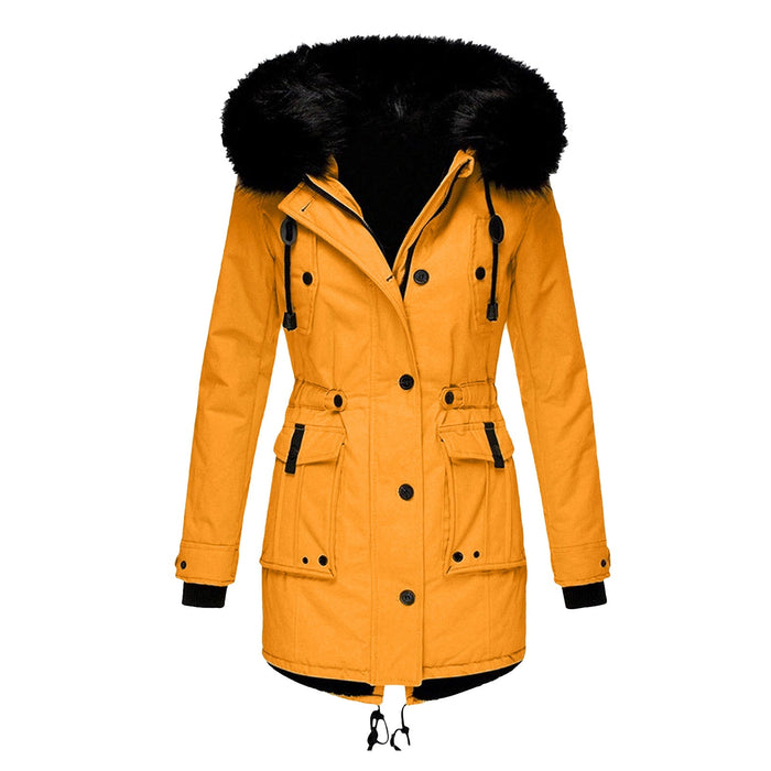Parka d’hiver pour femme avec capuche en fausse fourrure pour les journées froides