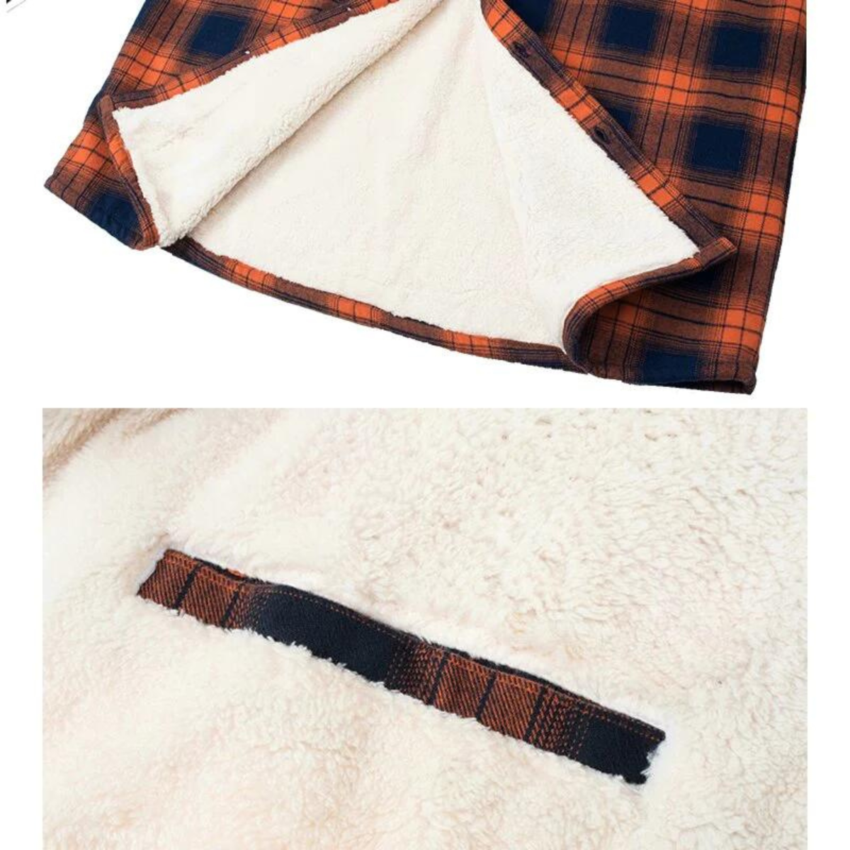 Women's Fleece-Lined Check Jacket with Hood and Relaxed Fit